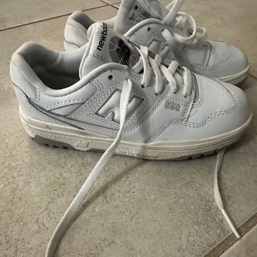 New Balance 550 Kids White and Gray Sneakers